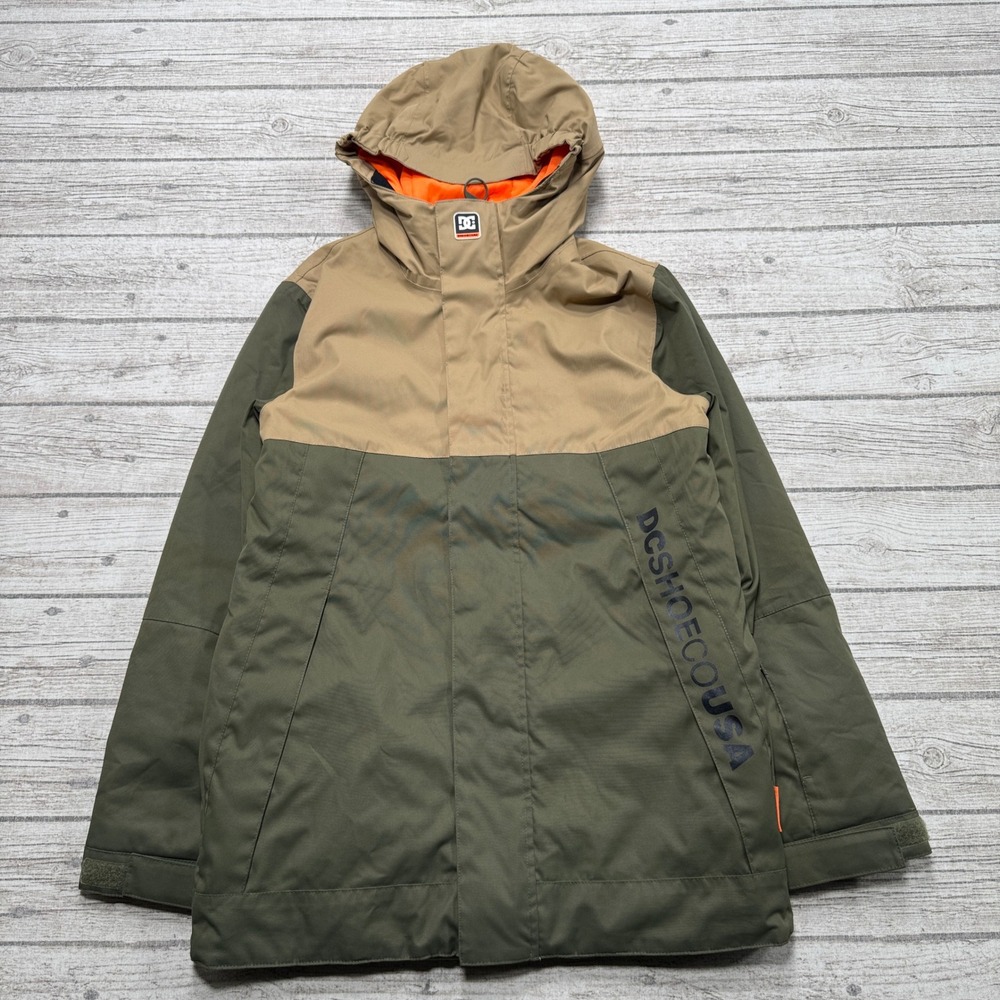 DC Shoes Snow Jacket Youth XL/14 Green Insulated 10K Waterproof Hooded Outdoor